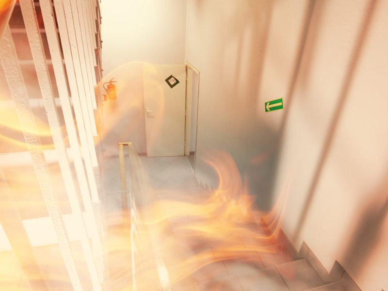 pressurização de escadas de emergência correto